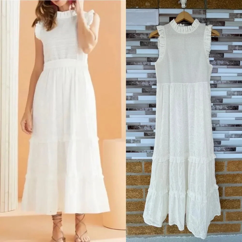 Marie Oliver Quinnlyn White Paisley Maxi Dress.small